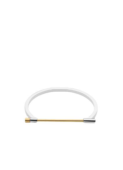 Skultuna Omega Bangle Small Polished Steel/Gold Plated, ø14,5 Cm