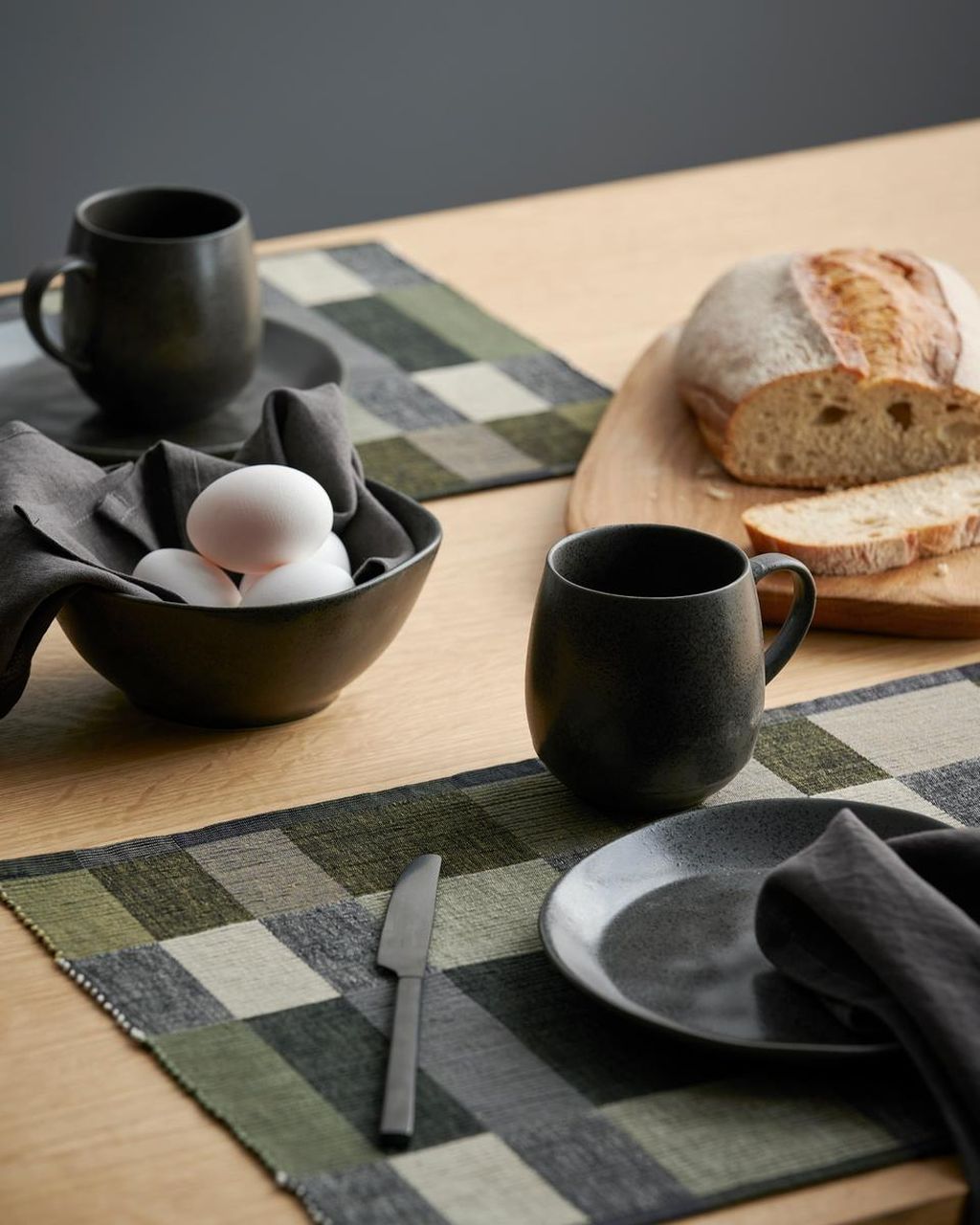 Södahl Block Placemat 33x48, Olive/Grey