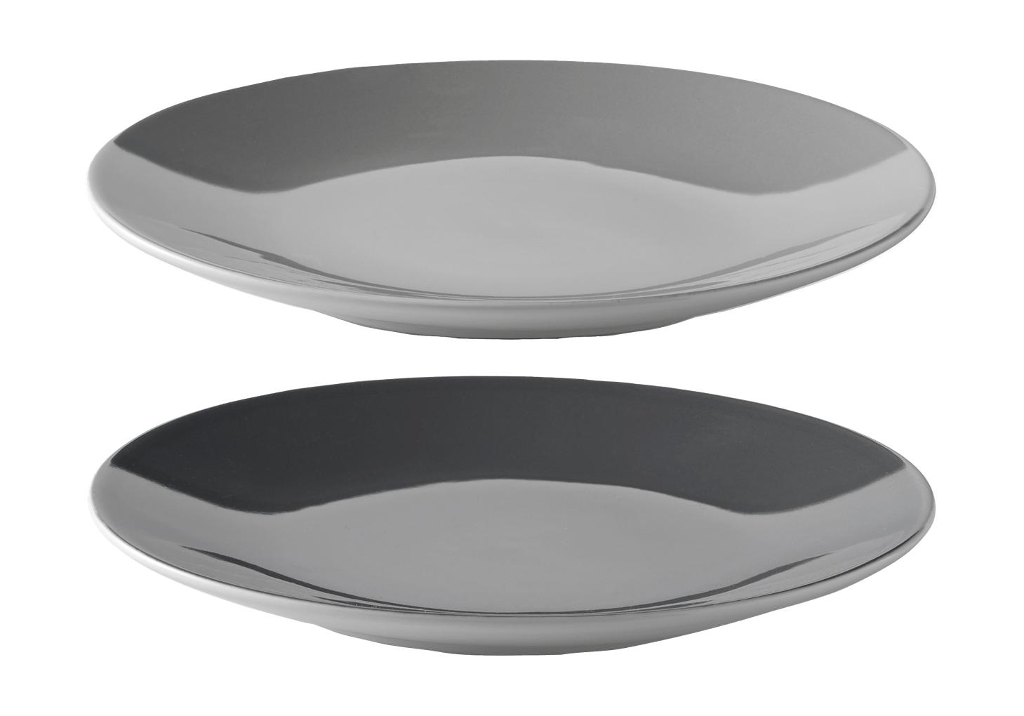 Stelton Emma Plate Set Of 2 ø 18 Cm, Grey