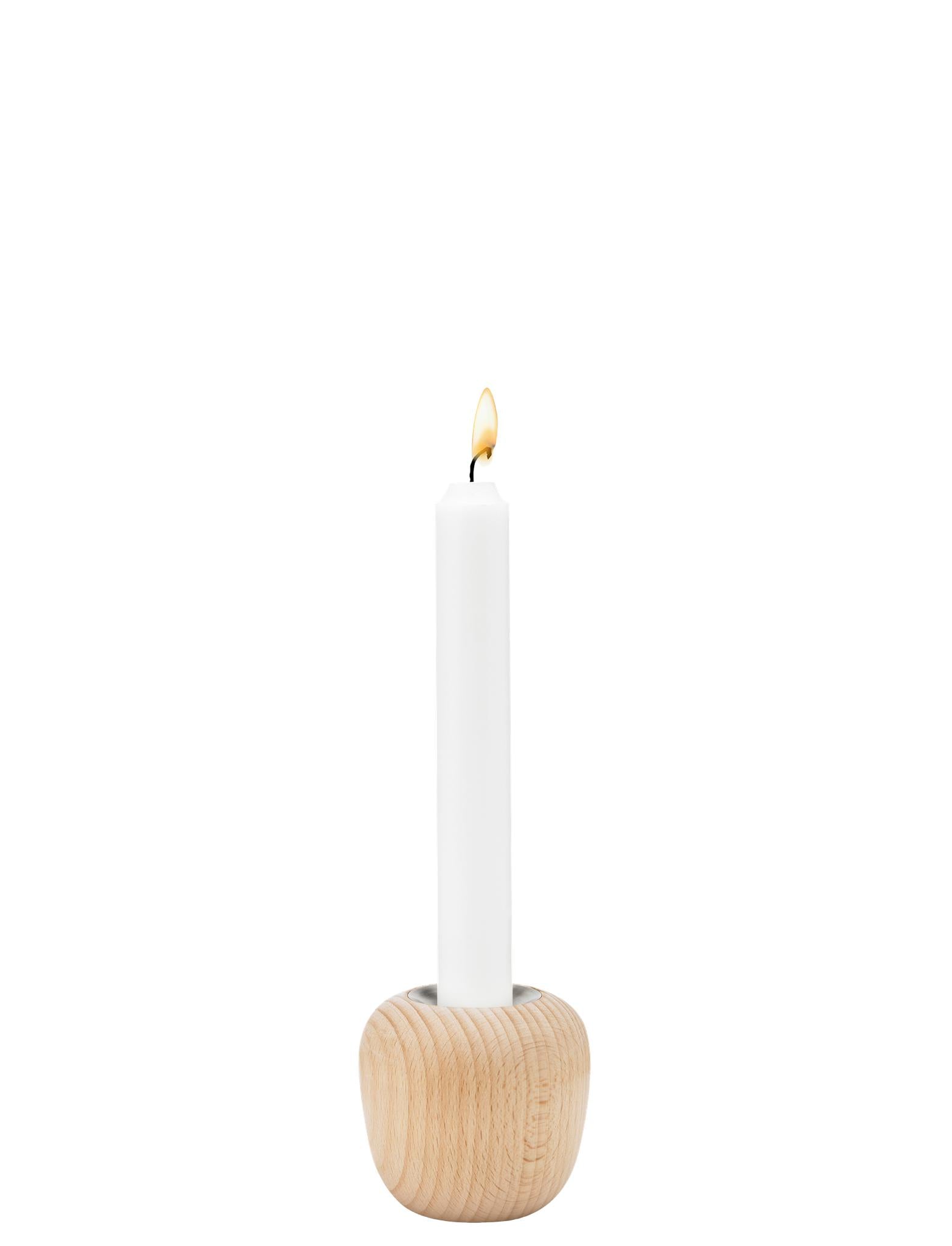 Stelton Ora Candlestick 6,5 Cm, Beech Wood