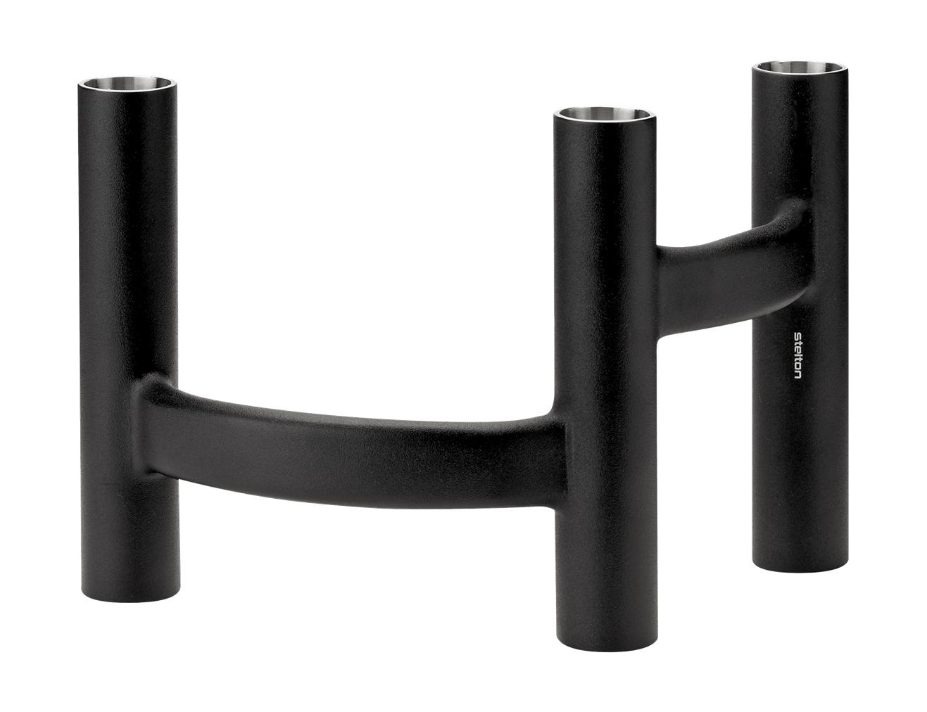 Stelton Ora Candlestick Three Armed, Black