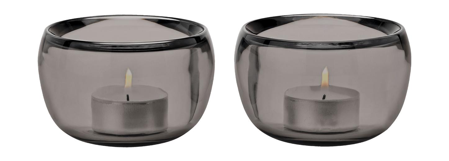 Stelton Ora Teelighthalter Set Of 2, Smoke