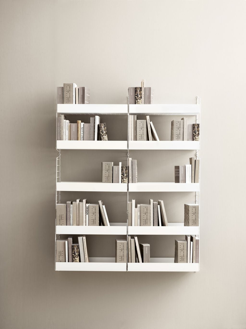 String Furniture String System Metal Shelf With High Edge 20x58 Cm, White