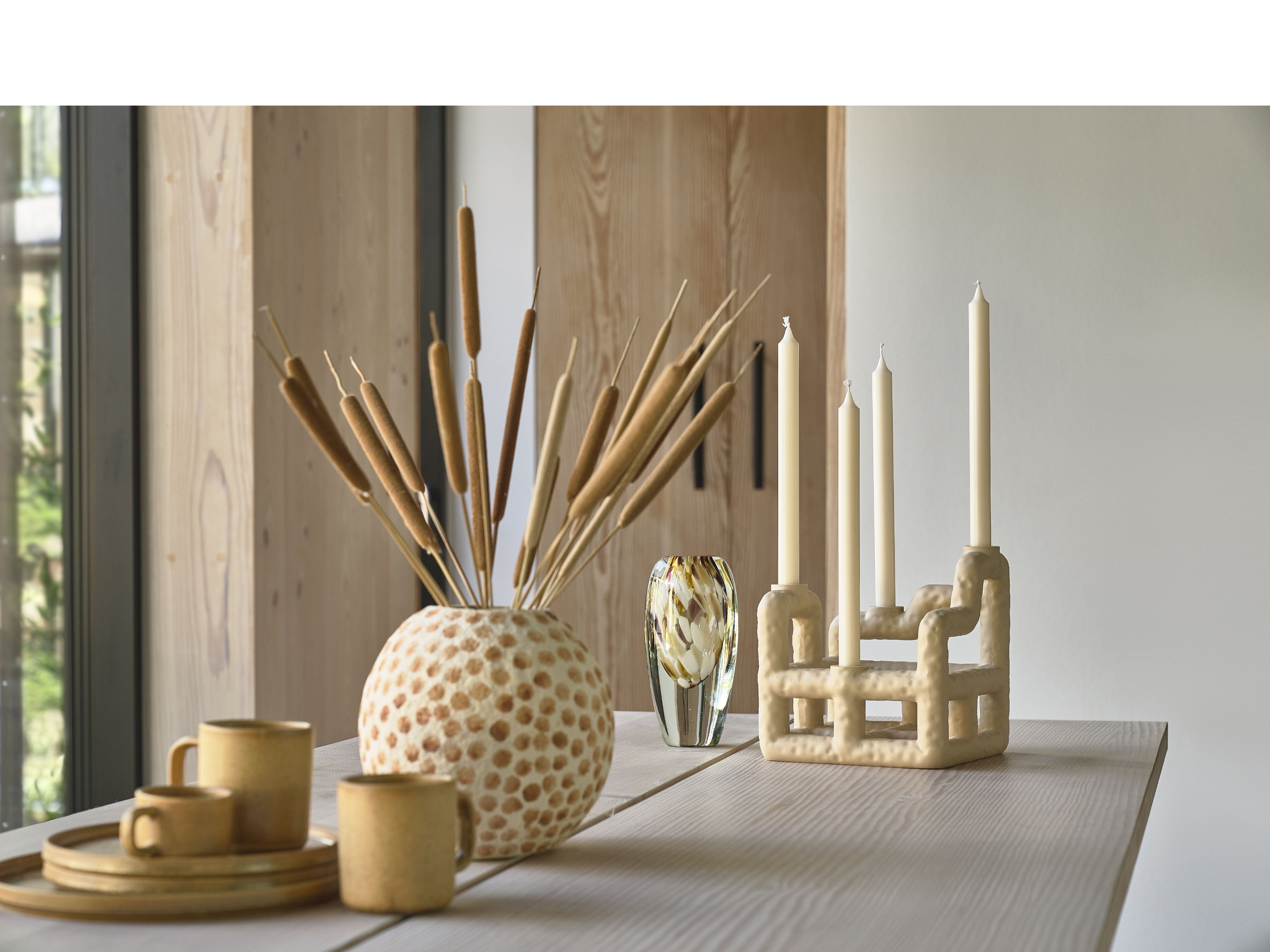 Villa Collection Aia Stick Candle Set Of 4 øx H 2,2x30, Creme