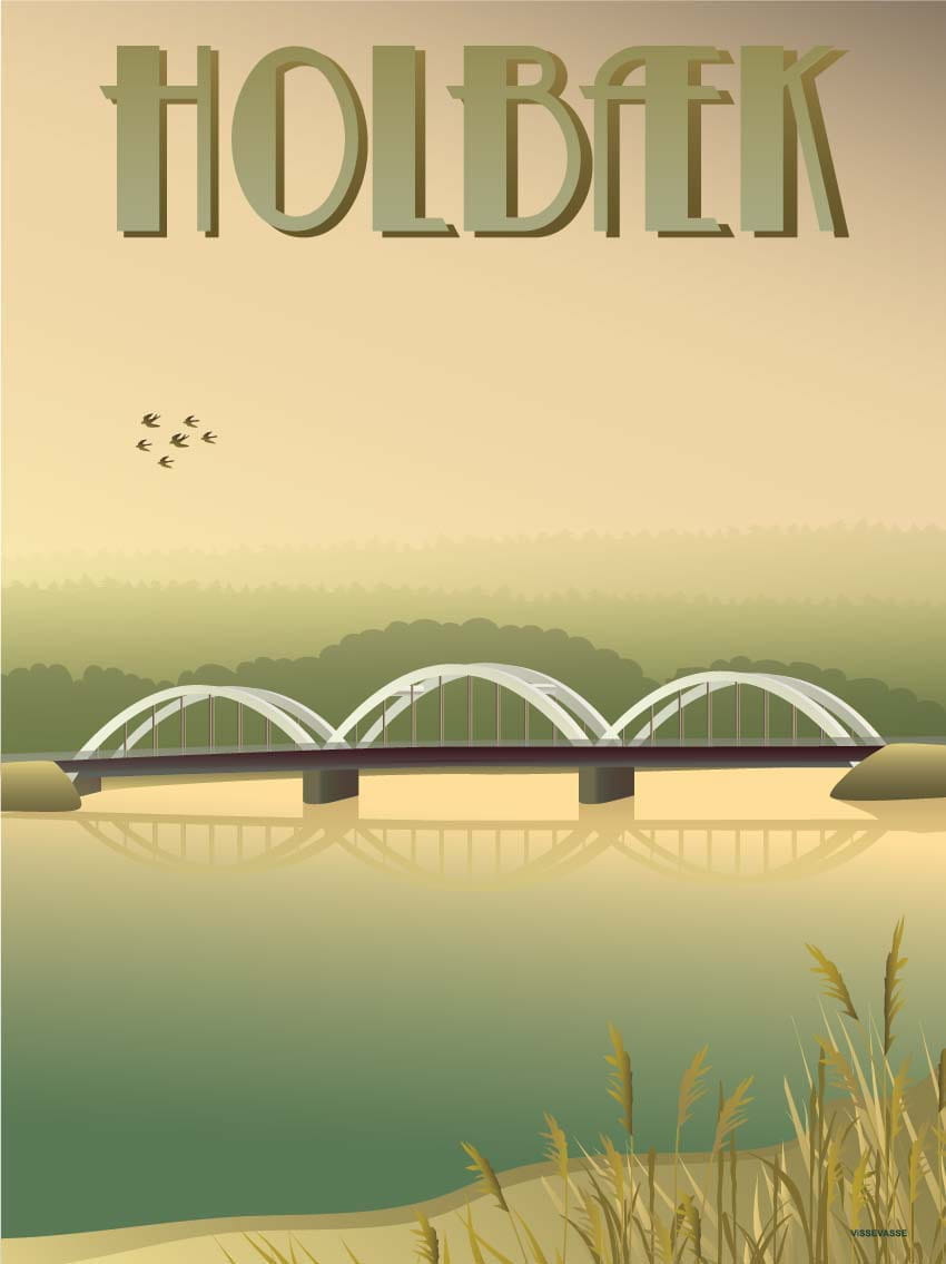 Vissevasse Holbæk Munkholm Bridge Poster, 30x40 Cm