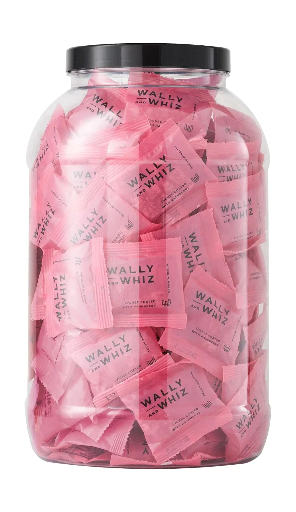 Wally And Whiz Wine Gum Jar With 125 Flowpacks, Lychee With Raspberry