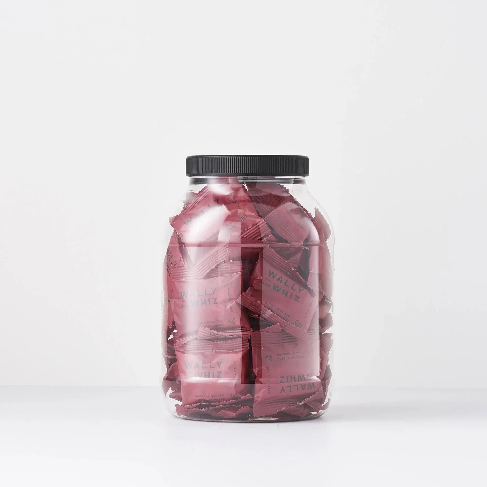 Wally And Whiz Wine Gum Jar With 50 Flowpacks, Hibiscus With Rhubarb