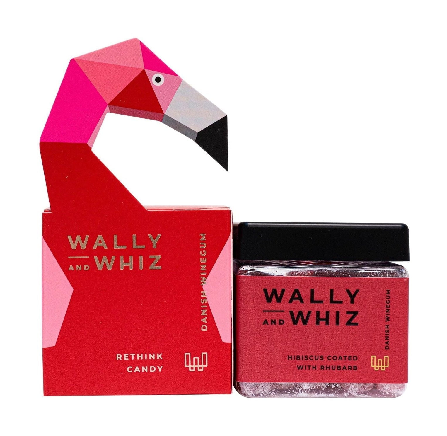 Wally And Whiz Wine Gum Cube, Flamingo Red Hibiscus With Rhubarb 140g