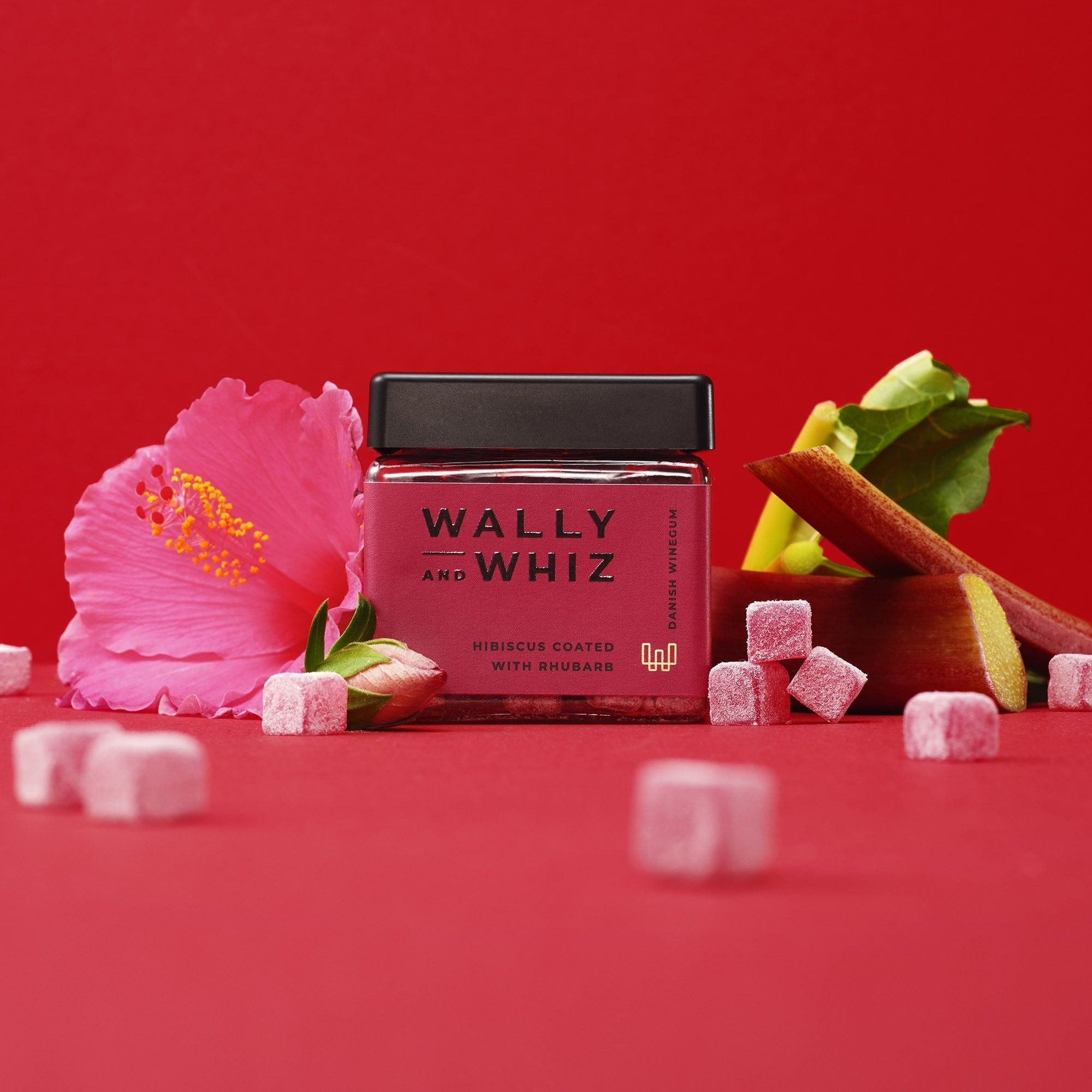 Wally And Whiz Wine Gum Cube, Hibiscus With Rhubarb, 140g