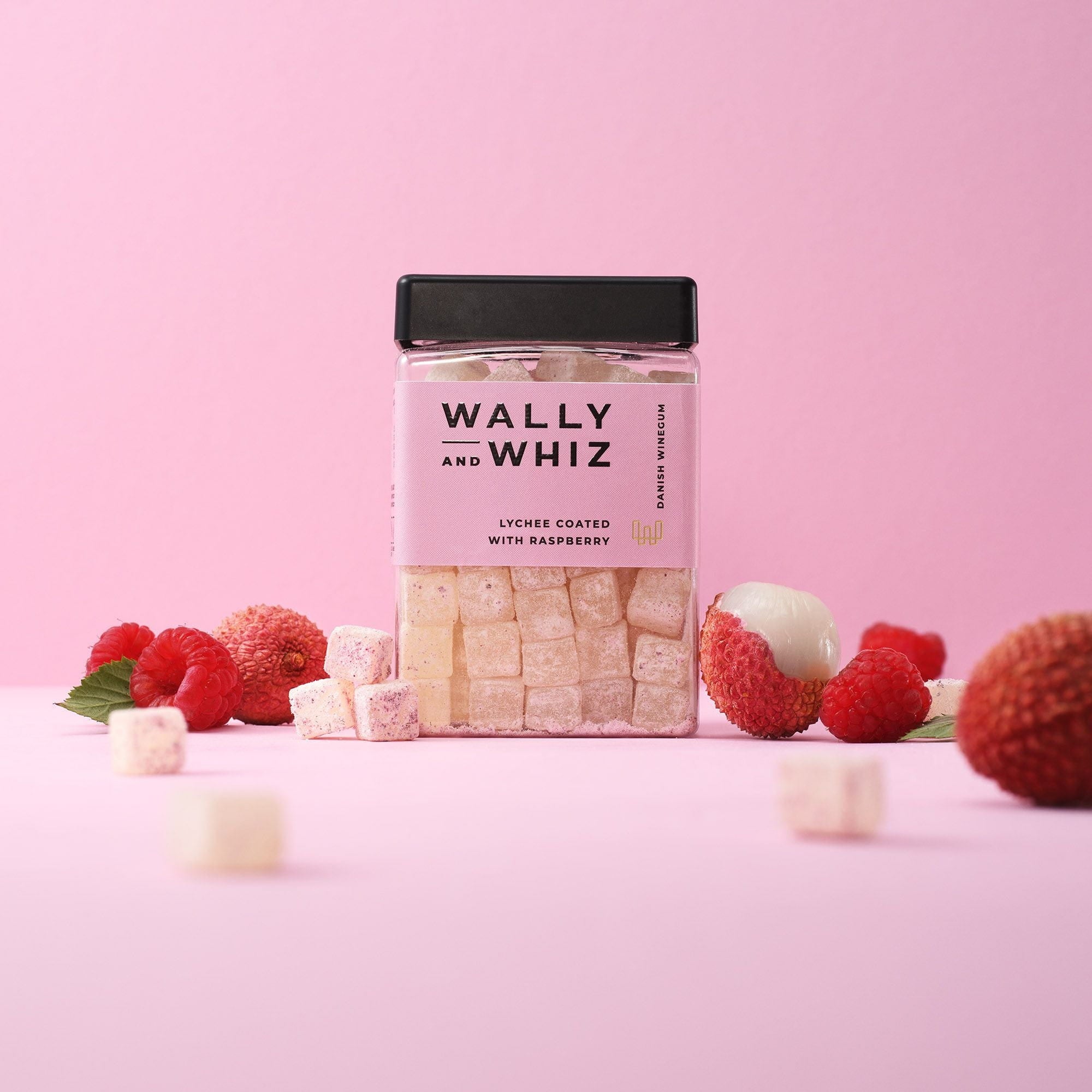 Wally And Whiz Wine Gum Cube, Lychee With Raspberry, 240g