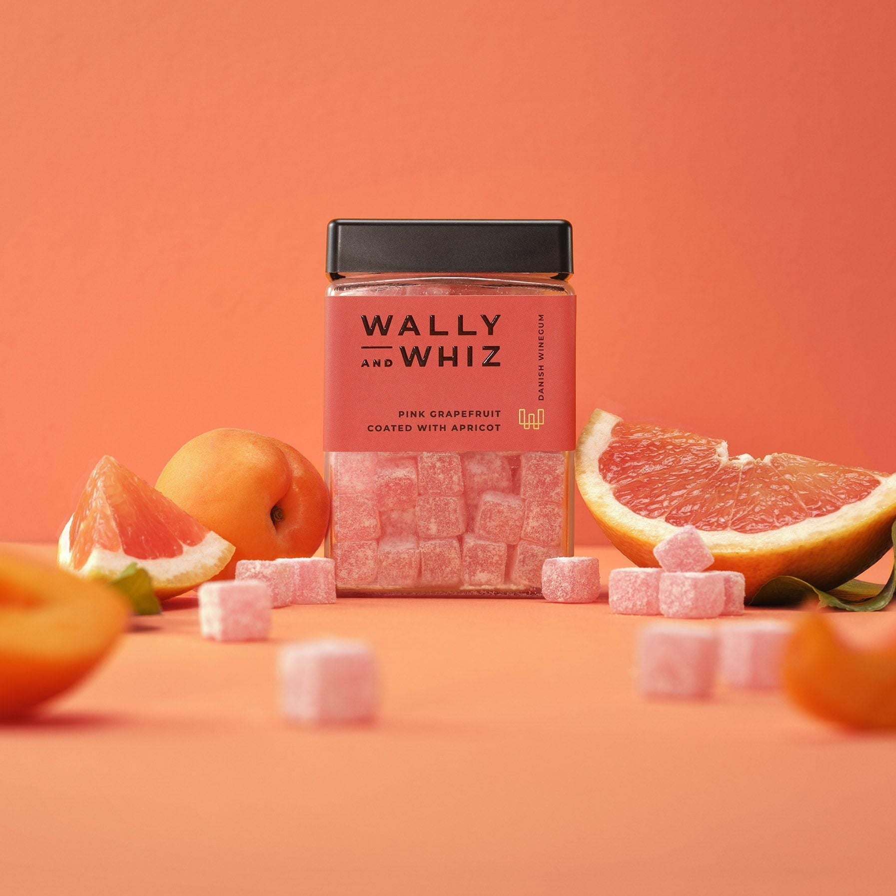 Wally And Whiz Wine Gum Cube, Pink Grapefruit With Apricots, 240g