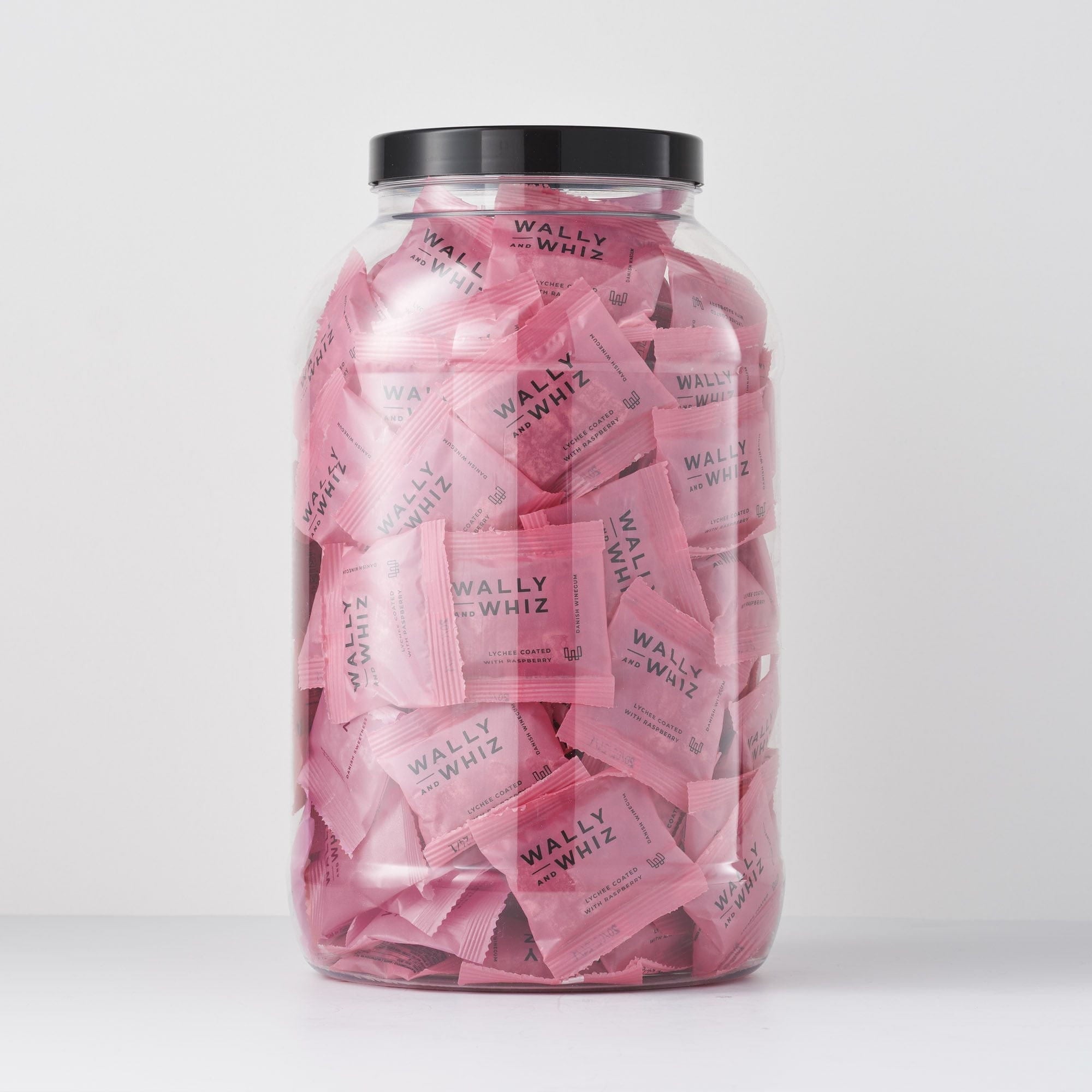 Wally And Whiz Wine Gum Jar With 125 Flowpacks, Lychee With Raspberry