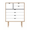 Andersen Furniture S8 coffre de tiroirs chêne savonned, avant blanc