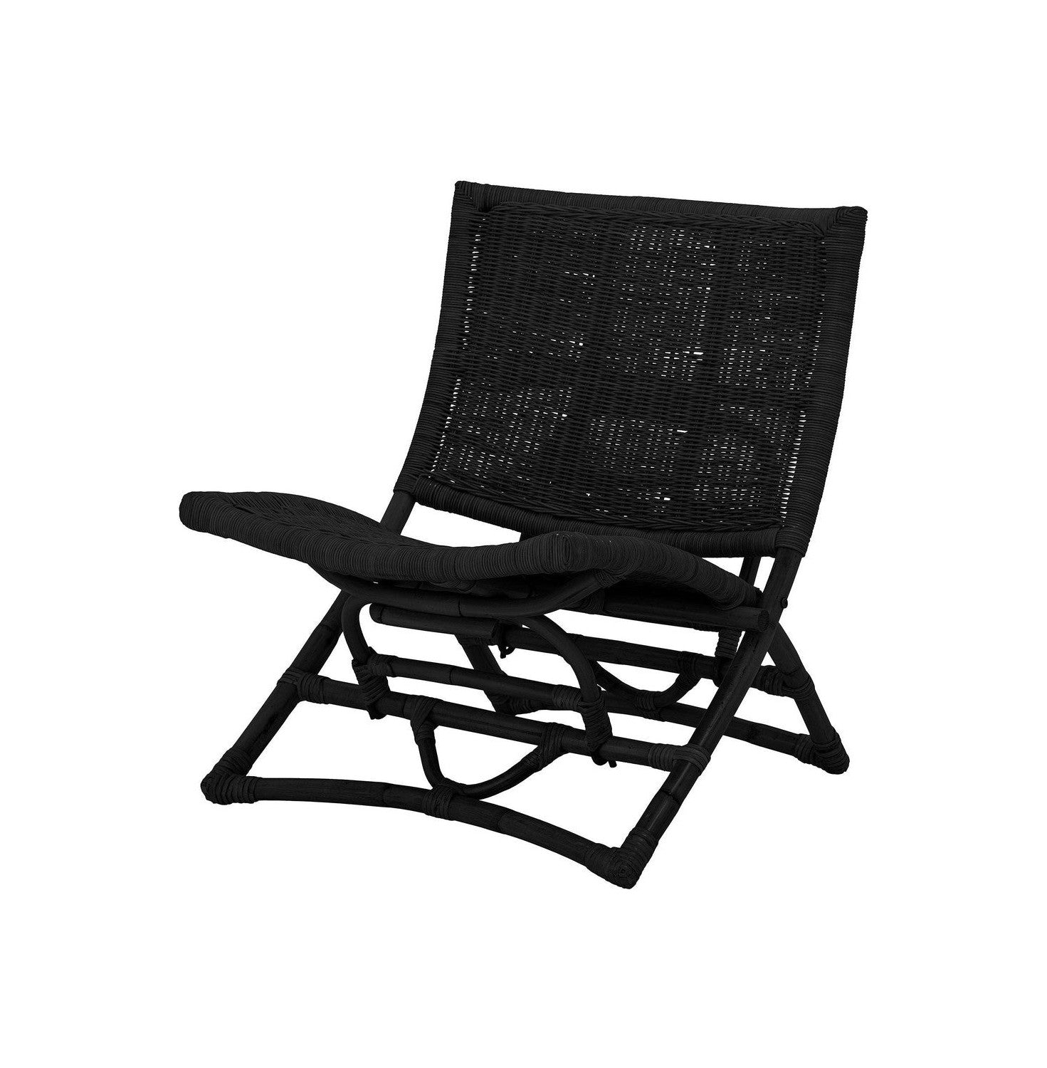 Bloomingville Baz Lounge Chair, Black, Rattan