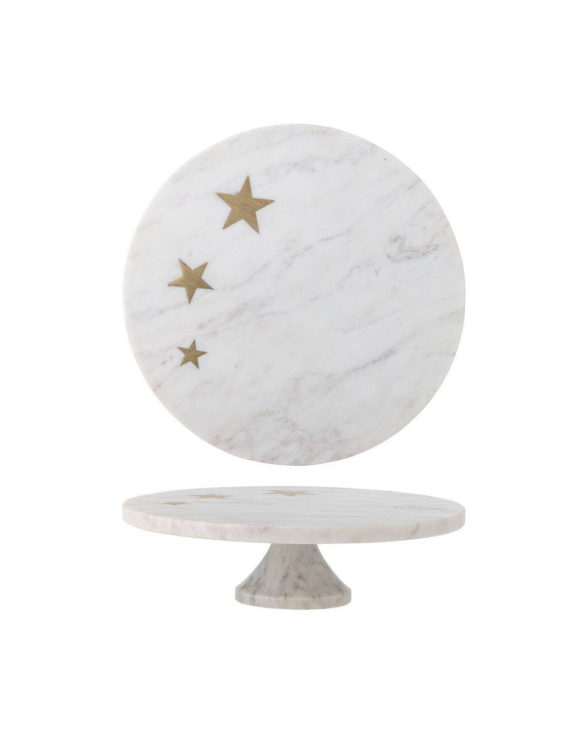 Bloomingville Fenya Star Cake Tray, White, Marble