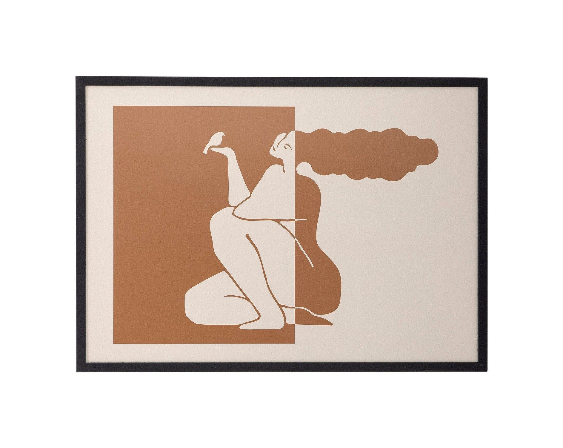 Bloomingville Madelein Illustration w/ Frame, Black, Pine