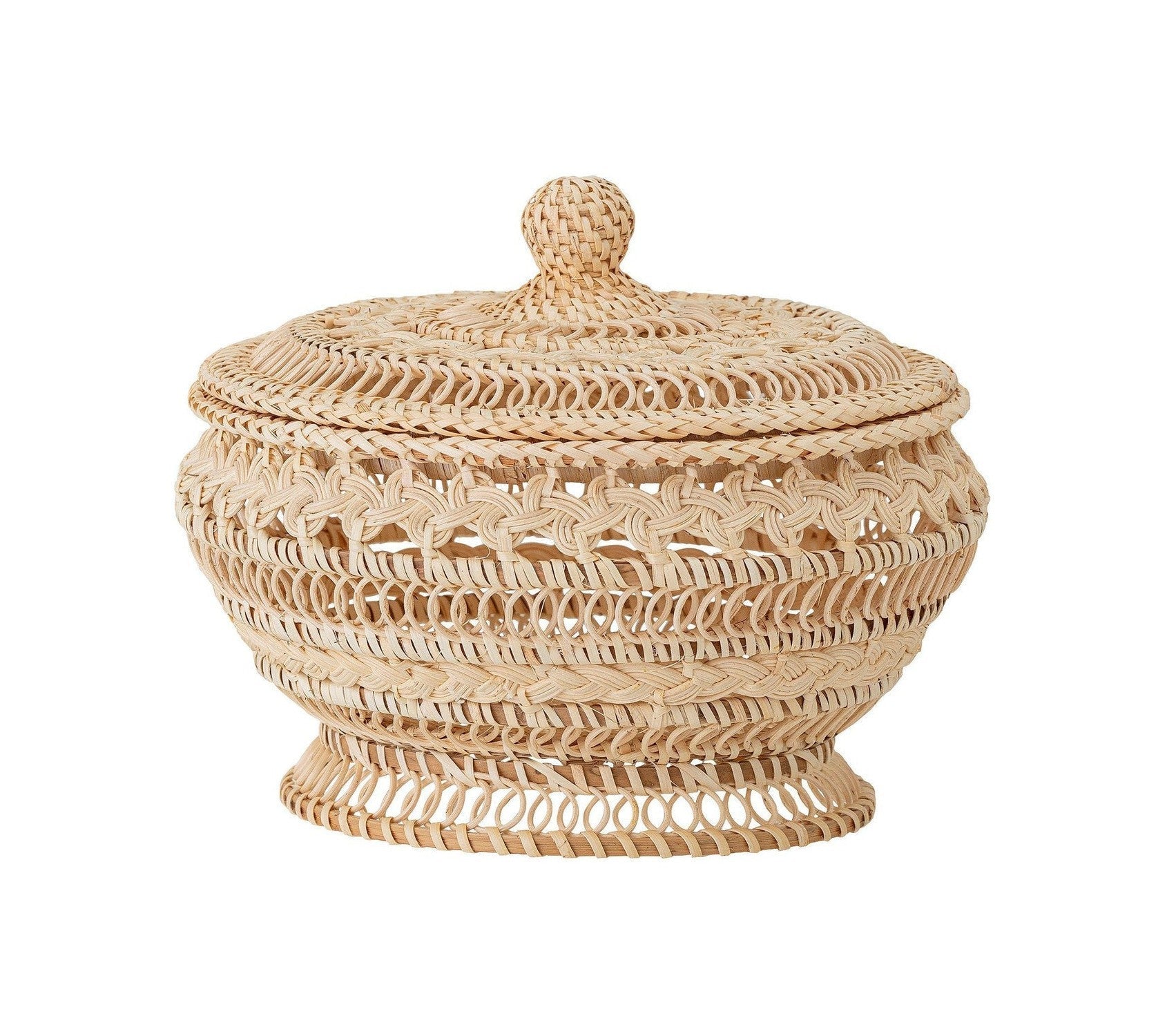 Bloomingville Nil Basket w/Lid, Nature, Rattan