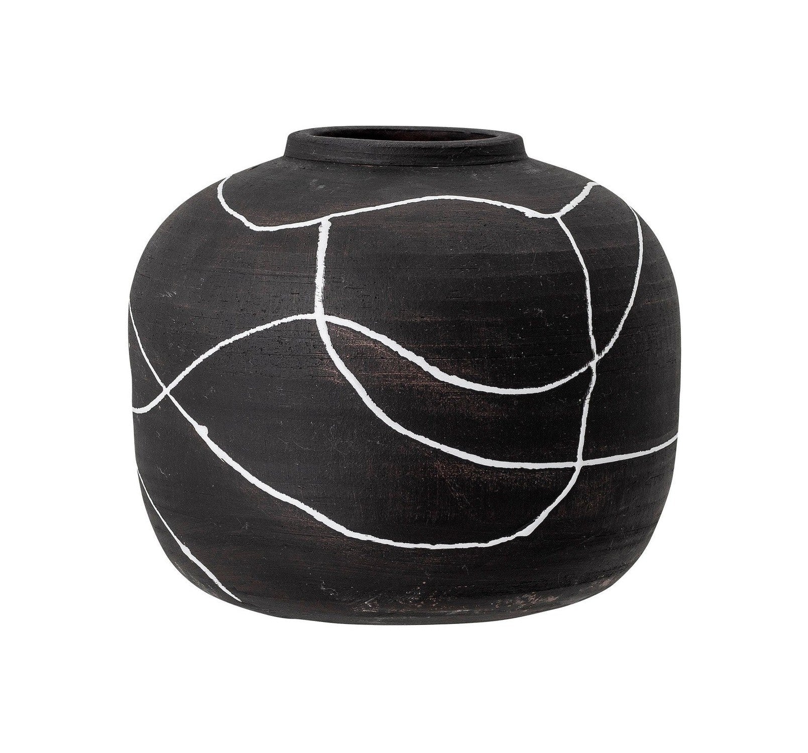 Bloomingville Niza Deco Vase, Black, Terracotta