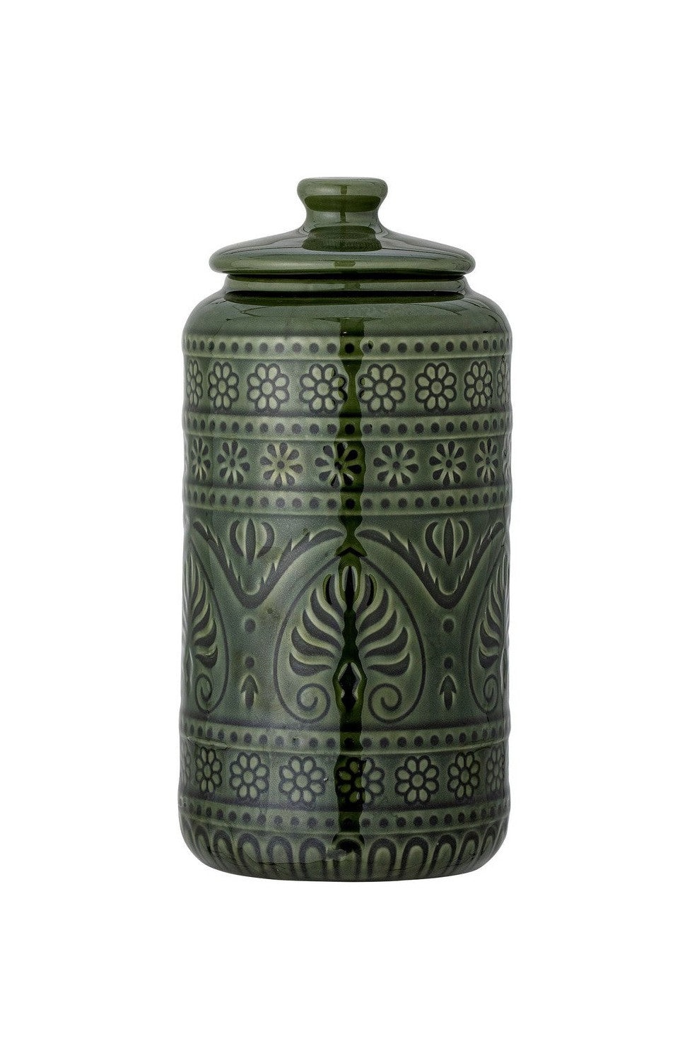 Bloomingville Rani Jar w/Lid, Green, Stoneware