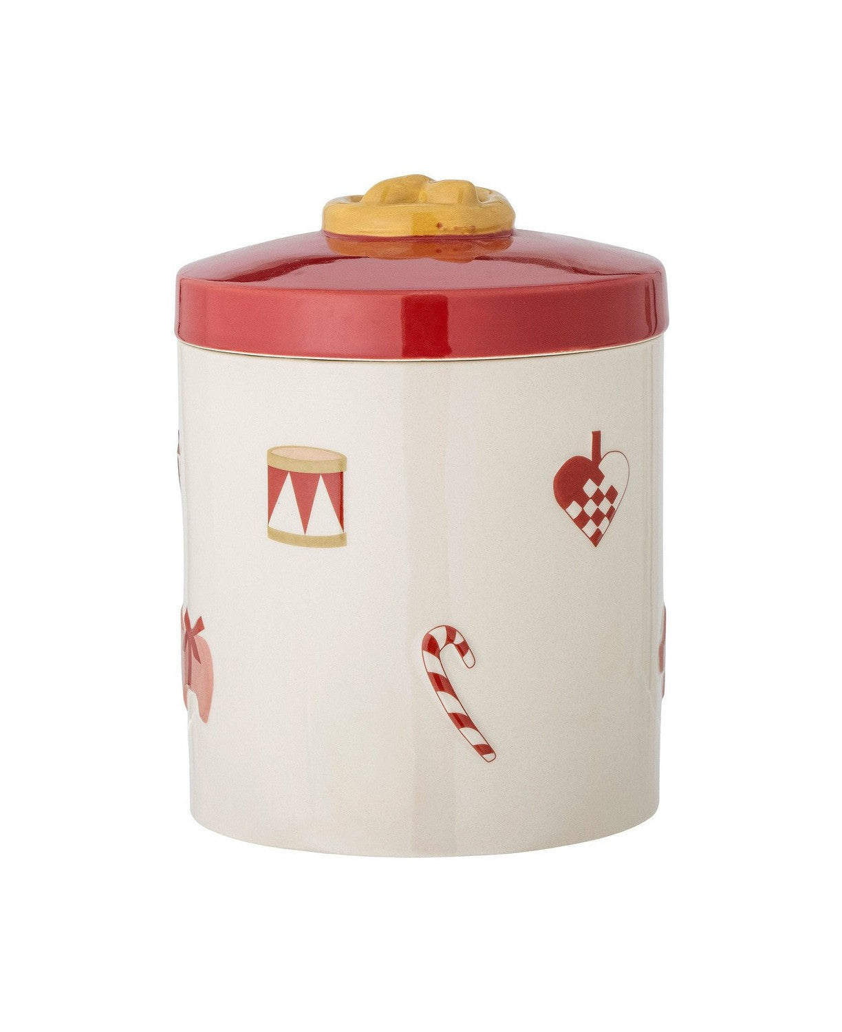 Bloomingville Yule Jar w/Lid, Red, Stoneware