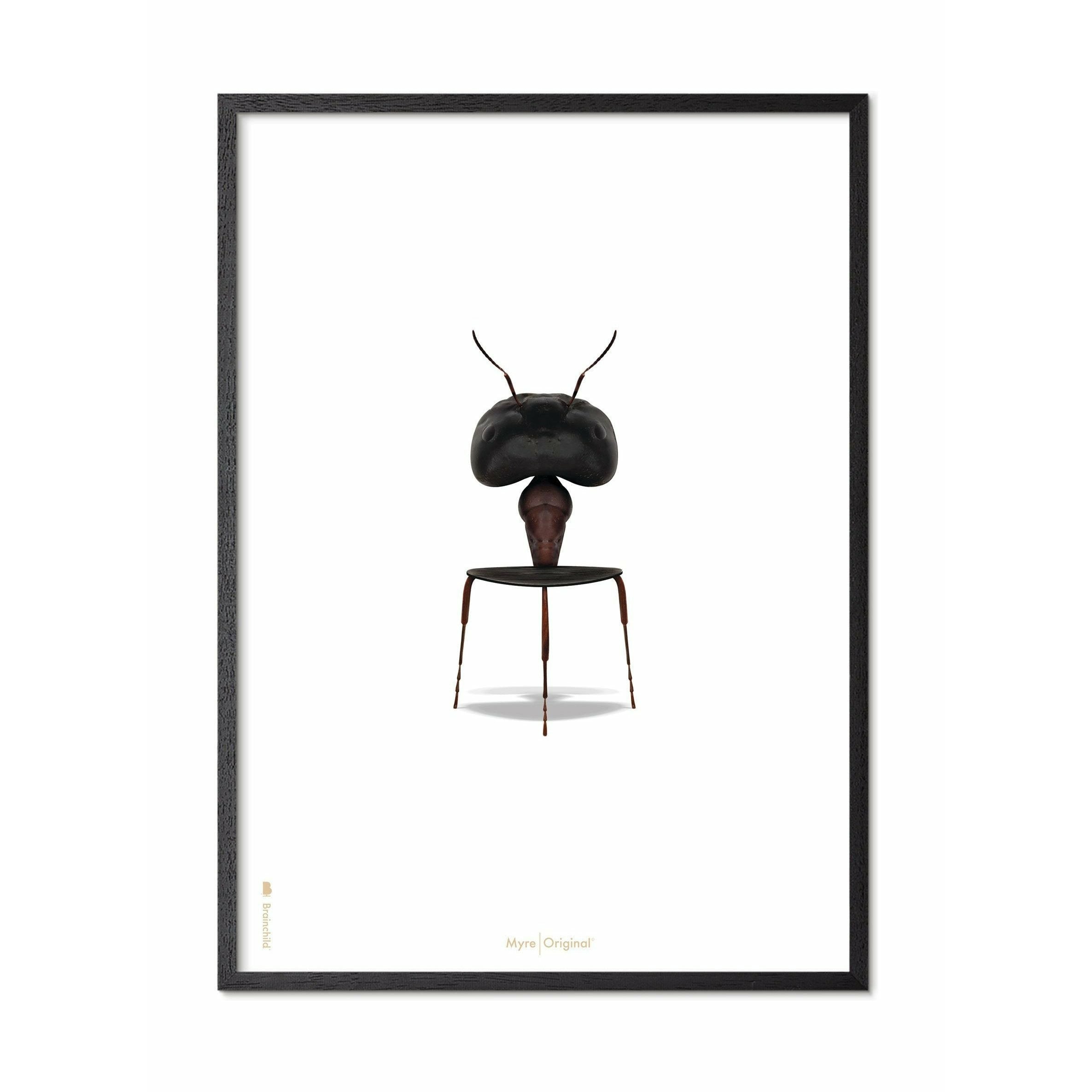 [product_category]-Brainchild Ant Classic Poster, Frame In Black Lacquered Wood 70x100 Cm, White Background-Brainchild-41004-C-BRA-1