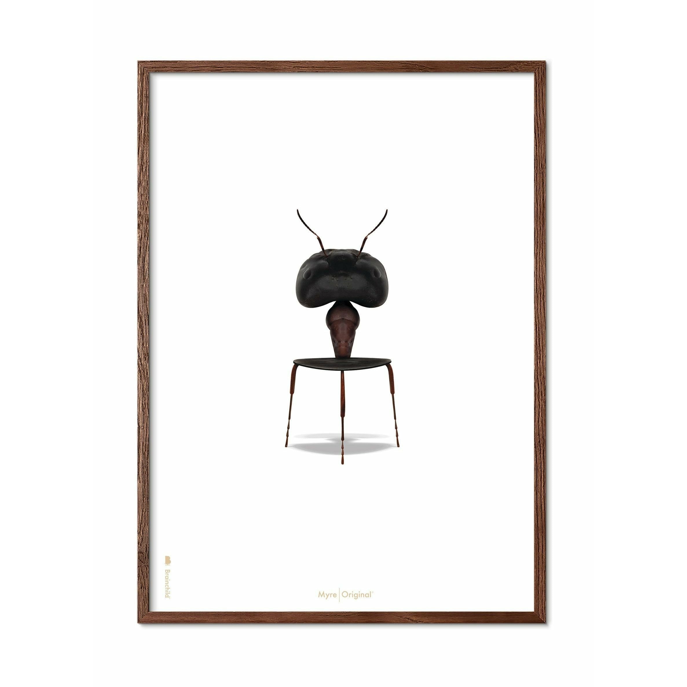 [product_category]-Brainchild Ant Classic Poster, Frame Made Of Dark Wood 50x70 Cm, White Background-Brainchild-41003-B-BRA-1