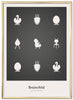  Design Icons Poster Brass Frame A5 Dark Grey