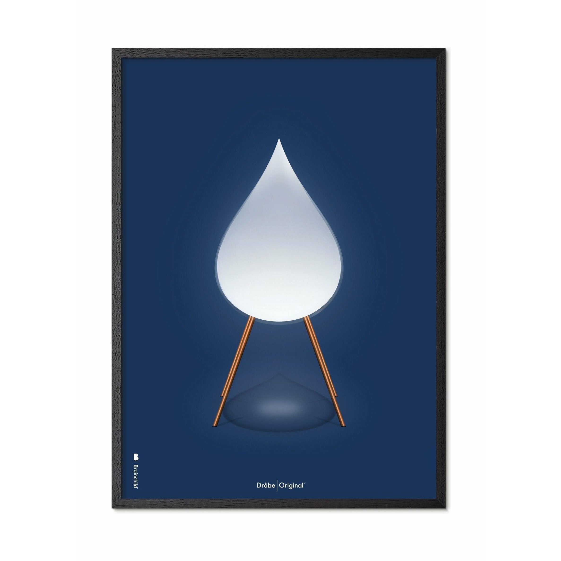 [product_category]-Brainchild Drop Classic Poster, Black Lacquered Wood Frame A5, Dark Blue Background-Brainchild-52001-C-BRA-1