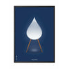  Drop Classic Poster Black Lacquered Wood Frame A5 Dark Blue Background