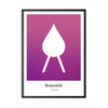  Drop Design Icon Poster Frame Made Of Black Lacquered Wood 70 X100 Cm Purple