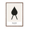  Drop Design Icon Poster Frame Made Of Dark Wood 50 X70 Cm Grey