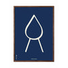  Drop Line Poster Frame Made Of Dark Wood 30x40 Cm Blue Background