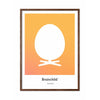  Egg Design Icon Poster Dark Wood Frame A5 Yellow