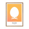  Egg Design Icon Poster Frame Made Of Light Wood A5 Yellow