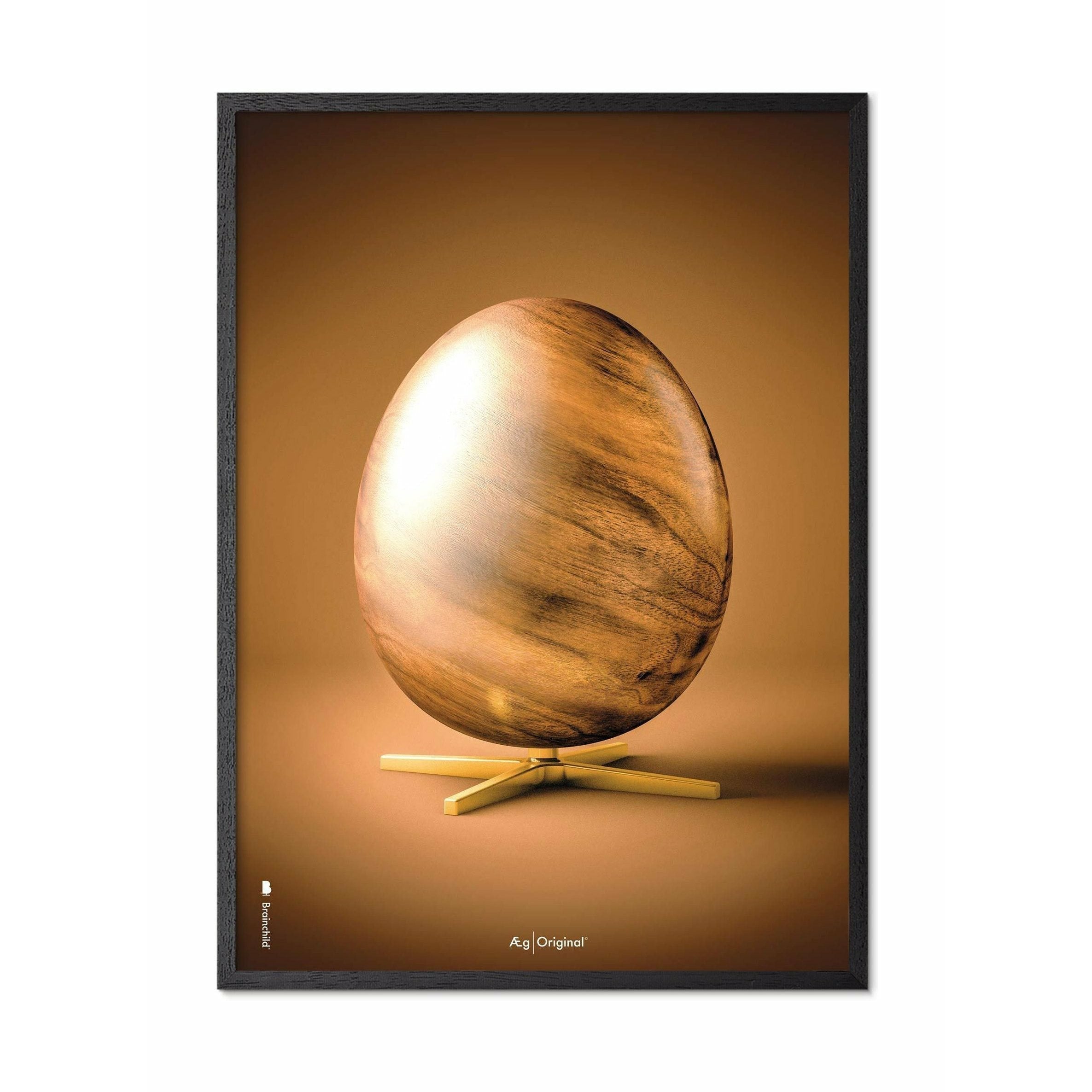 [product_category]-Brainchild Egg Figures Poster, Frame Made Of Black Lacquered Wood 30x40 Cm, Brown-Brainchild-11002-C-BRA-1