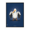  Pelikan Classic Poster Frame In Black Lacquered Wood 30x40 Cm Dark Blue Background