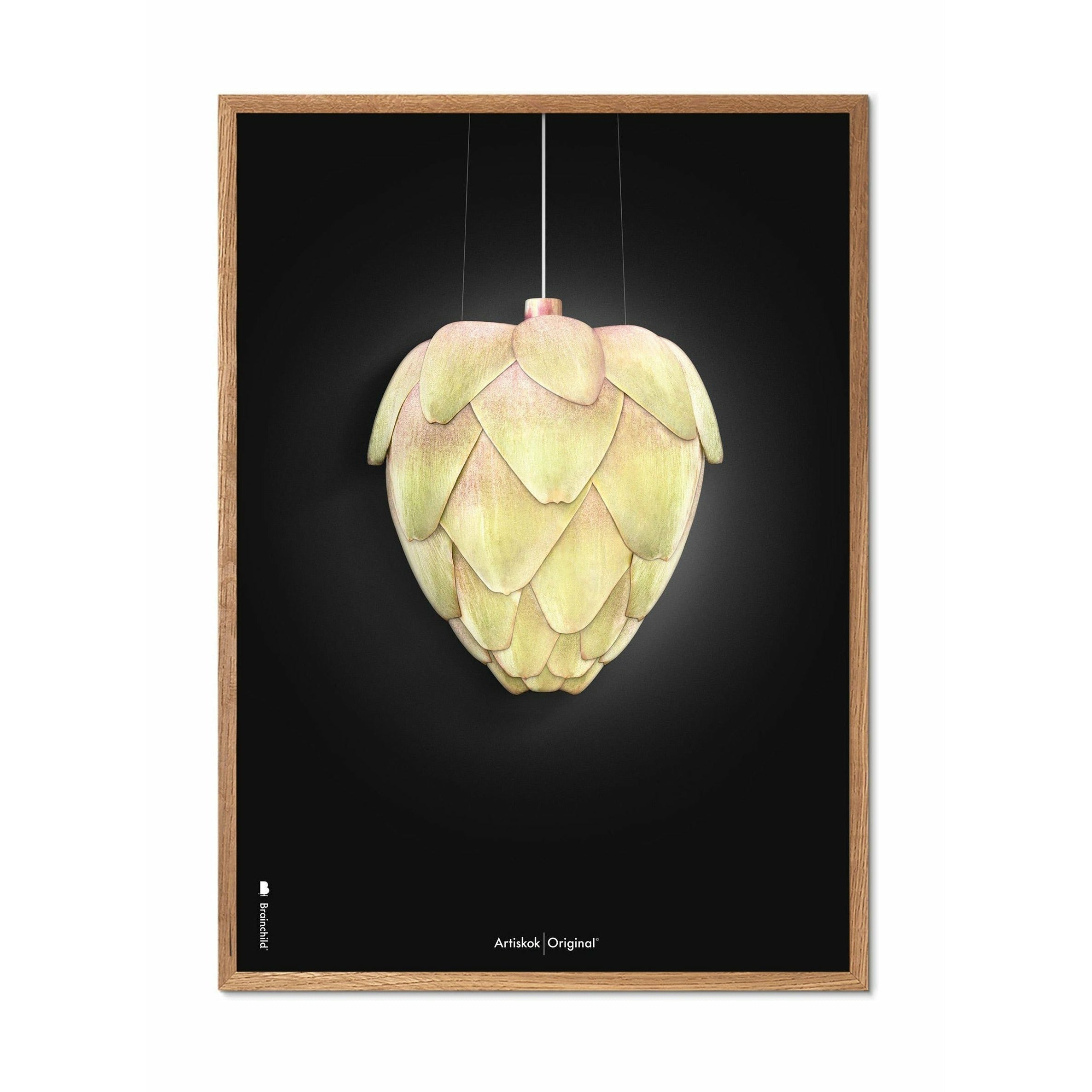 [product_category]-Brainchild Ph Artichoke Poster Frame Made Of Light Wood 30 X40 Cm, Black Background-Brainchild-211002-A-BRA-1