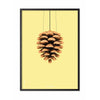  Pine Cone Classic Poster Frame In Black Lacquered Wood 70x100 Cm Yellow Background