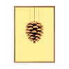  Pine Cone Classic Poster Frame Made Of Light Wood A5 Yellow Background