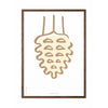  Affiche de la ligne du cône de pin cadre en bois foncé 30x40 cm fond blanc