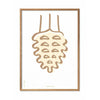  Pine Cone Line Poster Frame Made Of Light Wood 50x70 Cm White Background