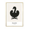  Swan Design Icon Poster Brass Frame 70 X100 Cm Grey