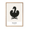  Swan Design Icon Poster Frame Made Of Light Wood 50x70 Cm Grey