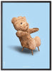  Cadre d'affiches classiques d'ours en peluche en bois laqué noir A5 fond bleu clair