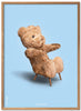  Cadre d'affiche classique d'ours en peluche en bois clair Ramme 30x40 cm fond bleu clair