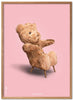  Teddy Bear Classic Poster Frame Made Of Light Wood Ramme 50x70 Cm Pink Background