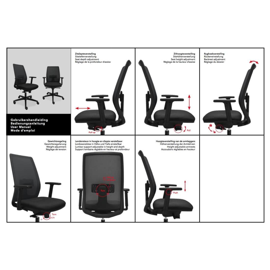 Ergonomic Office Chair 400 Mesh (N)EN 1335