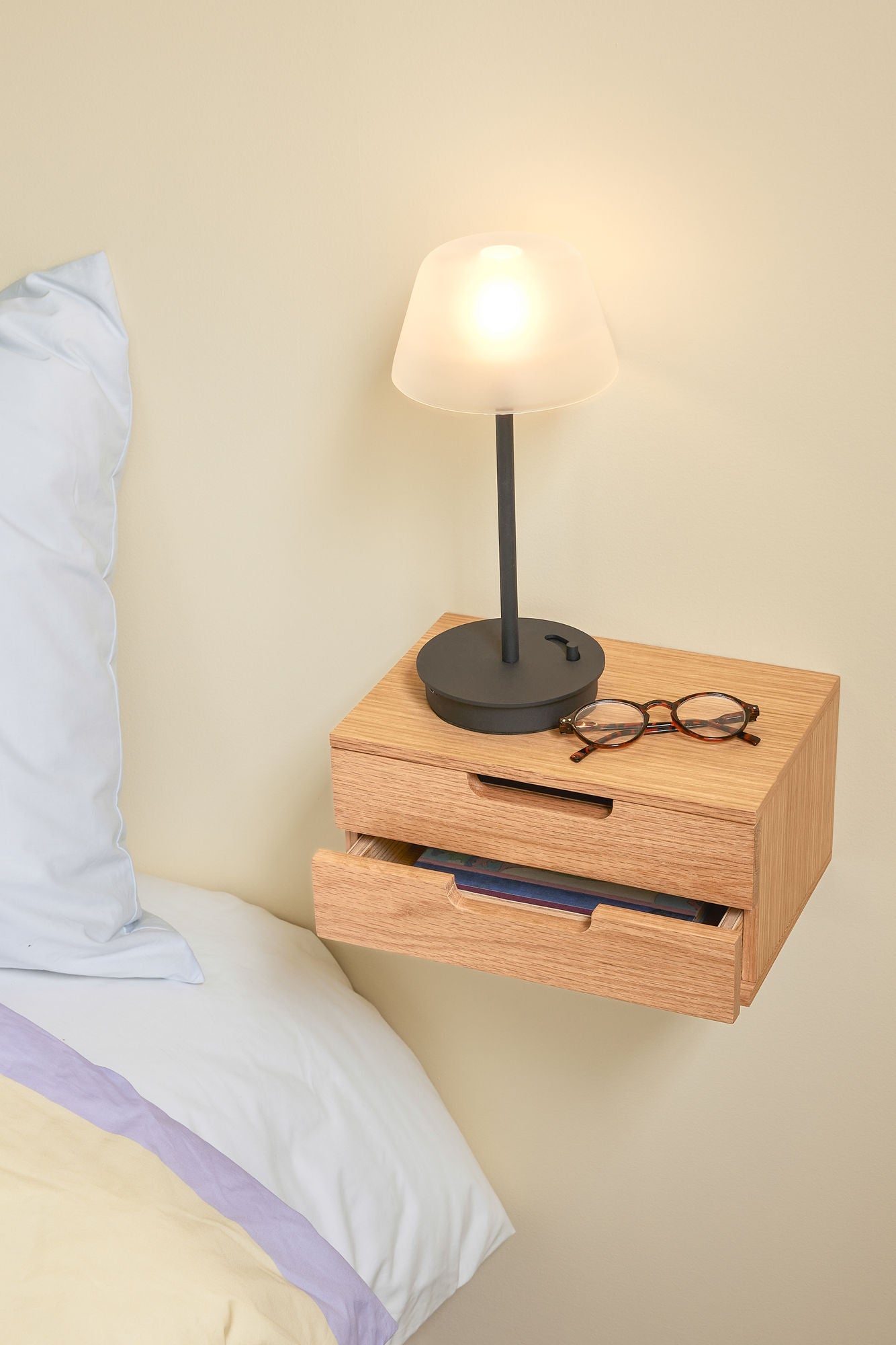 Hübsch AtHand Wall Shelf/Bedside Table Natural