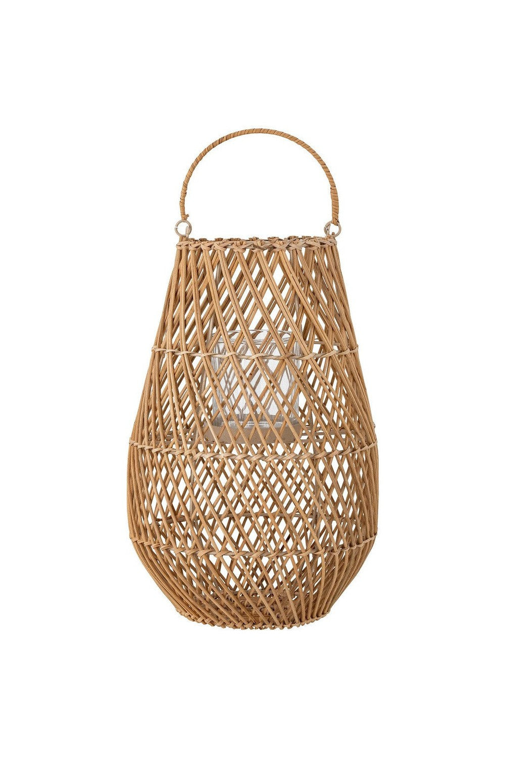 Creative Collection Edin Lantern w/Glass, Nature, Rattan