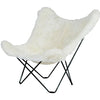 Cuero Iceland Mariposa Butterfly Chair, Shorn White/Black